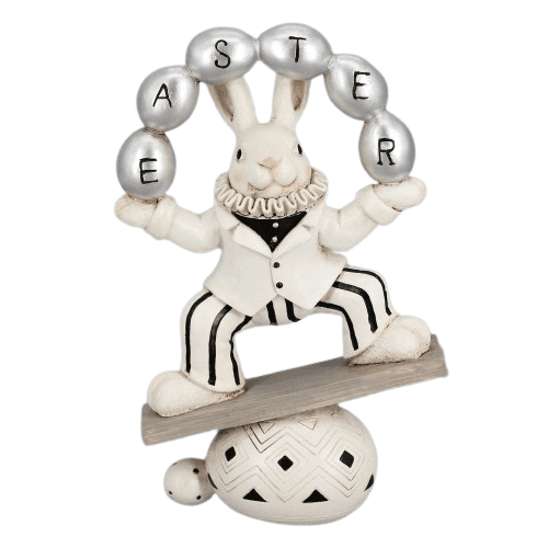 Ena Figura Zeka na klackalici 16.5x8.5x25cm, Bela