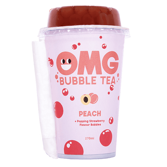 OMG BUBBLE TEA Breskva sa bobicama jagode, 270ml