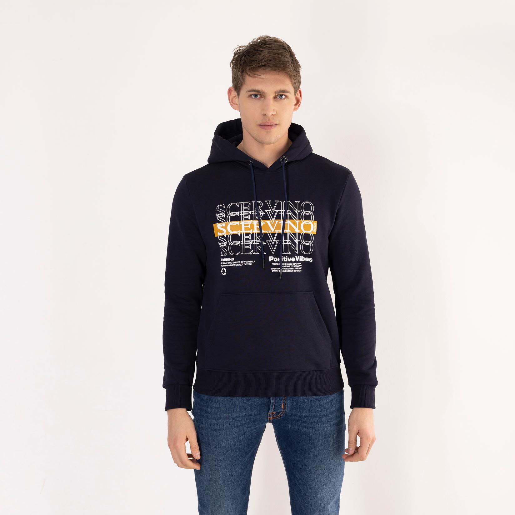 SCERVINO STREET Muški duks sa kapuljačom indigo