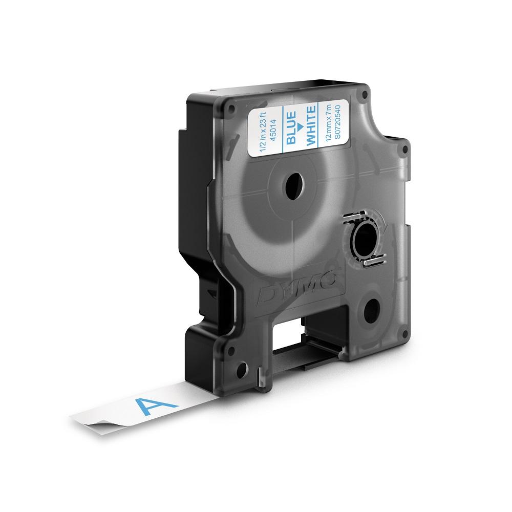 DYMO Traka providna sa plavim tekstom D1 12mm x 7m