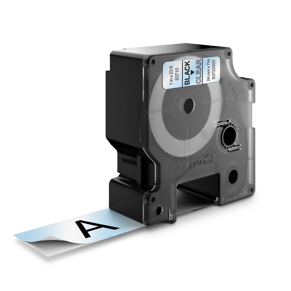 DYMO Traka providna sa crnim tekstom D1 24mm x 7m