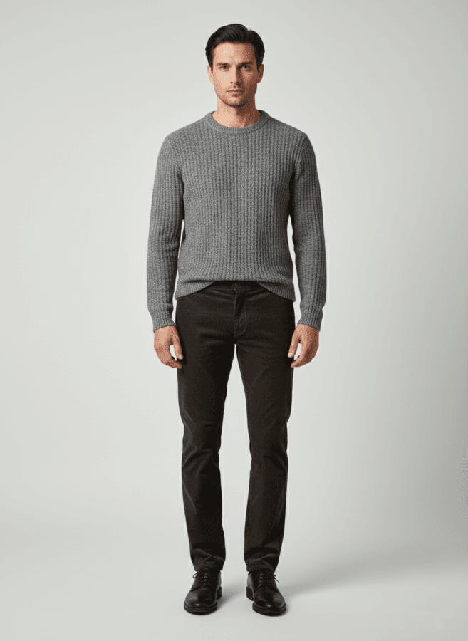 Elit Muške elegantne pantalone od somota,Braon