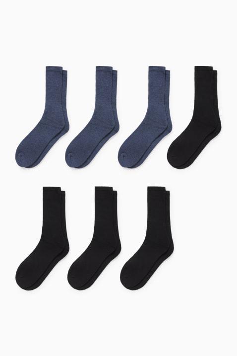 C&A Basic Set muških čarapa, 7 pari, Crno-plave