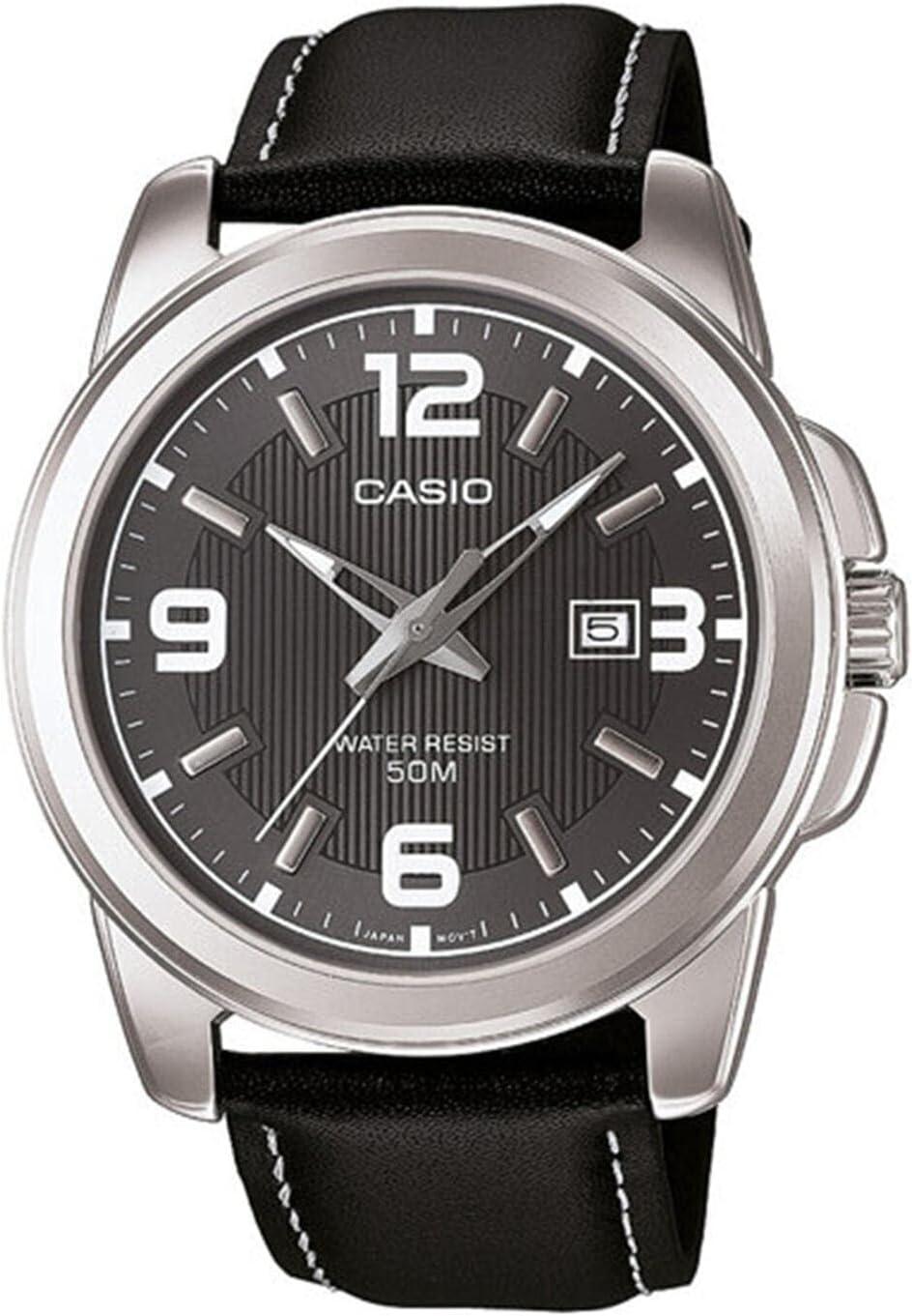CASIO Muški ručni sat, Kvarcni mehanizam, Crni brojčanik, MTP-1314L-8AVDF, Crni