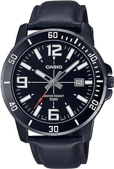 CASIO Muški ručni sat, Kvarcni mehanizam, Crni brojčanik, MTP-VD01BL-1BVUDF, Teget