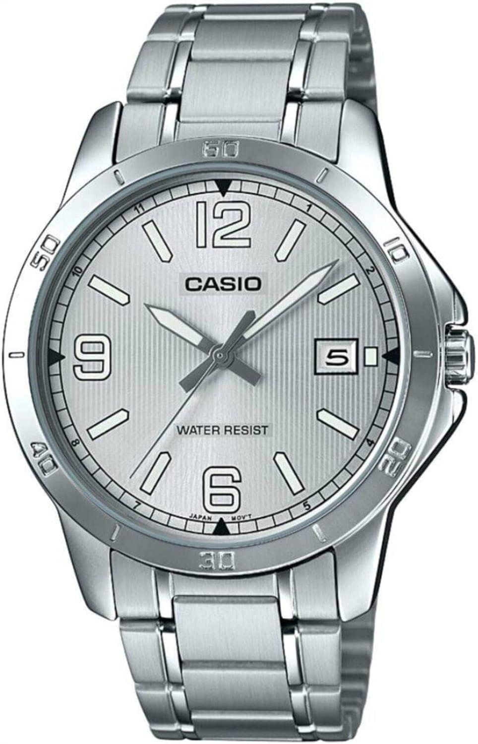 CASIO Muški ručni sat, Kvarcni mehanizam, MTP-V004D-7B2UDF, Srebrna boja