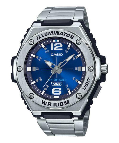 CASIO Muški ručni sat, Kvarcni mehanizam, Plavi brojčanik, MWA-100HD-2AVDF, Srebrna boja