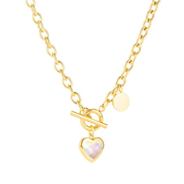 Ženska ogrlica sa priveskom Srce GX1795J zlatne boje