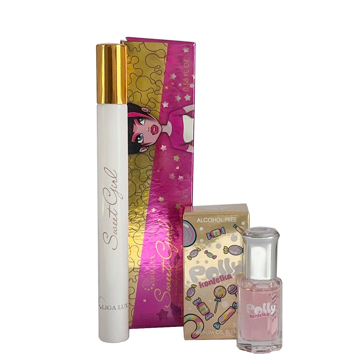 Ženski set parfema Sweet Girl, EDT, 17 ml + Parfemsko ulje Polly Konfetka, 6 ml