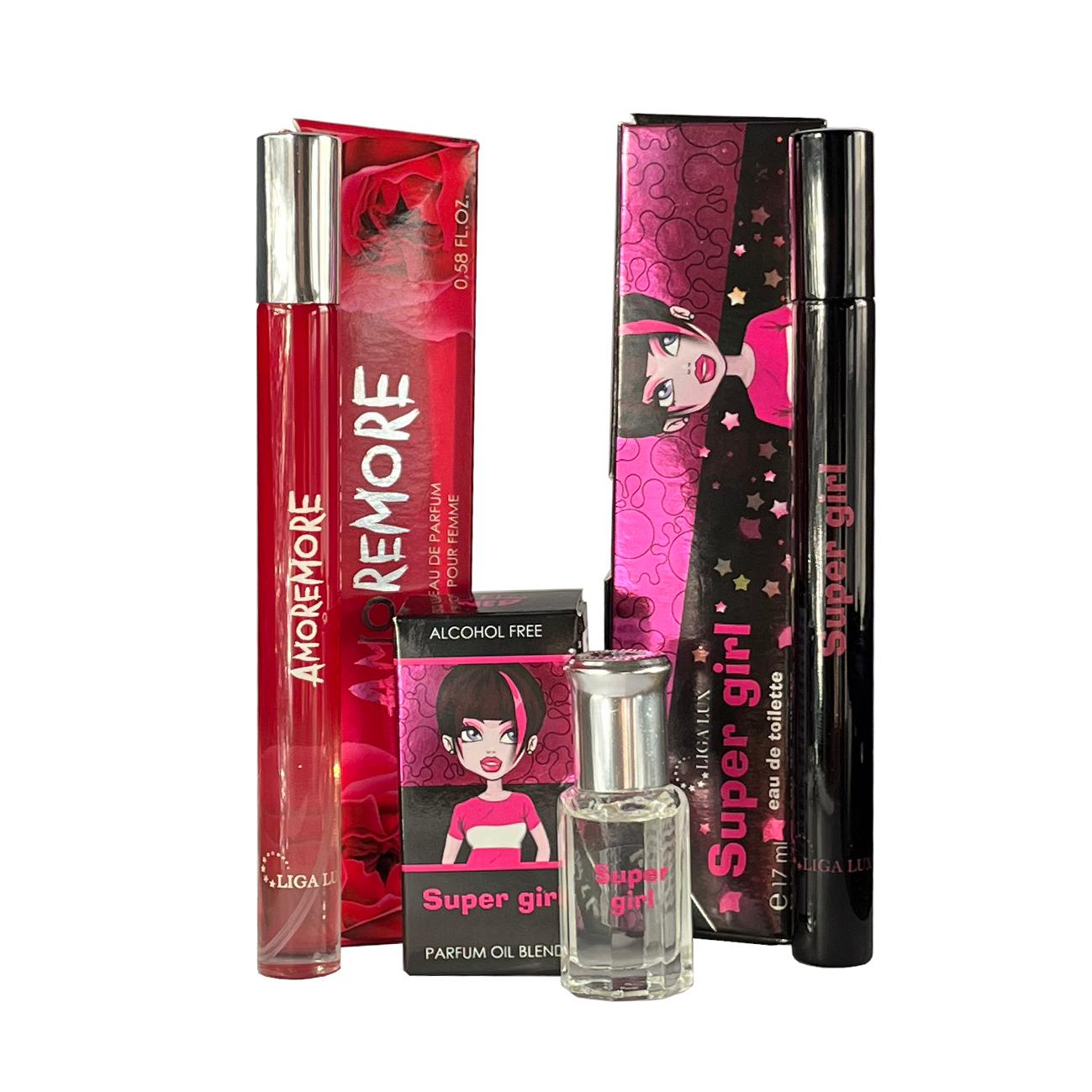 Ženski set parfema Amore More, EDT 17 ml + Super Girl, EDT 17 ml + Parfemsko ulje Super Girl, 6 ml