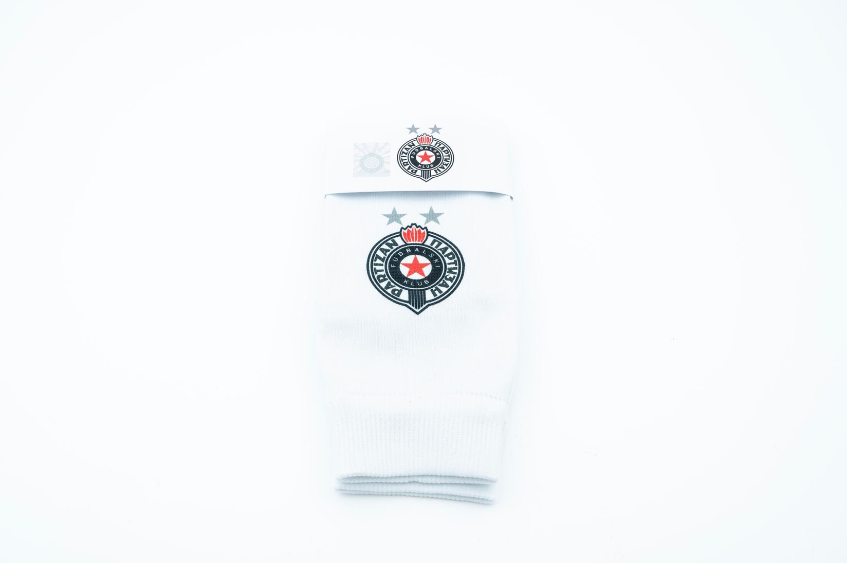 Nine Sport Sportske čarape, Sečene štucne za dečake FK Partizan, Bele