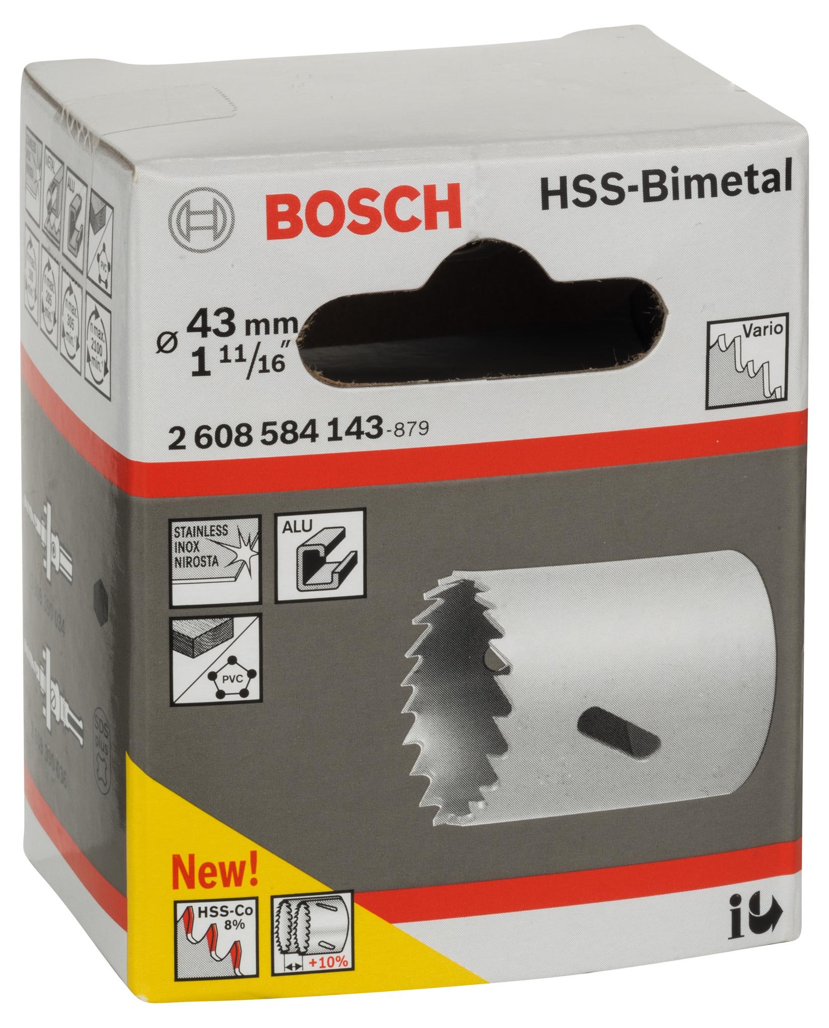 Selected image for Bosch Testera za otvore HSS-bimetal za standardne adaptere 2608584143, 43 mm, 1 11/16"