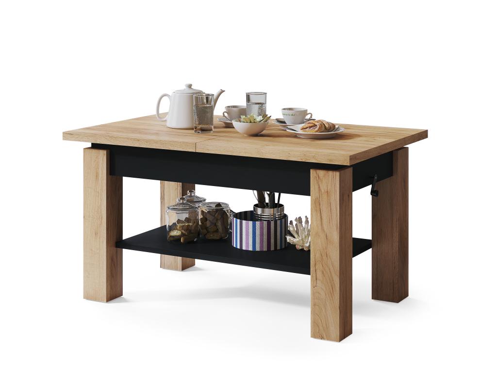 Mazzoni Multifunkcionalni sto na razvlačenje Astoria Craft, 110-150x57-59x68cm,  Hrast - crni