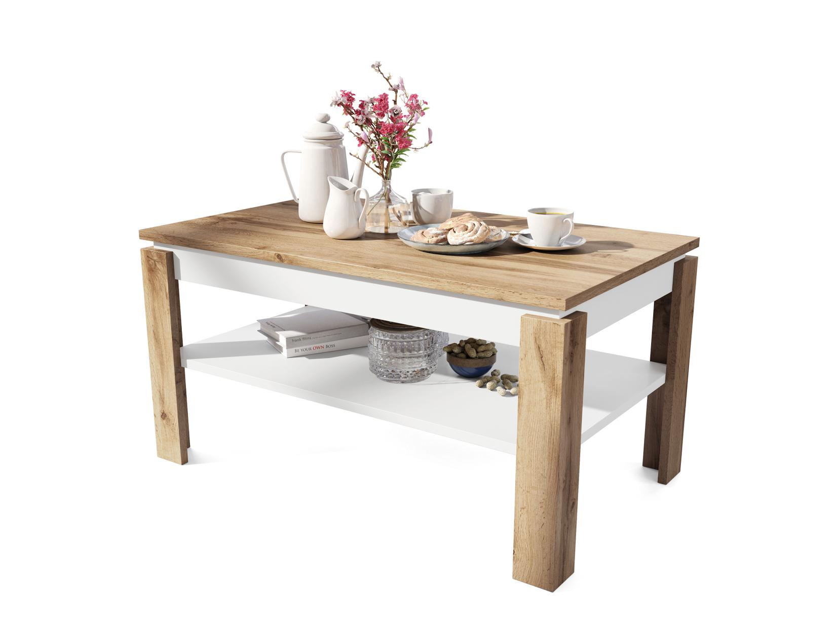 Mazzoni Multifunkcionalni sto Asti, 100x55-67x60cm, Hrast - beli