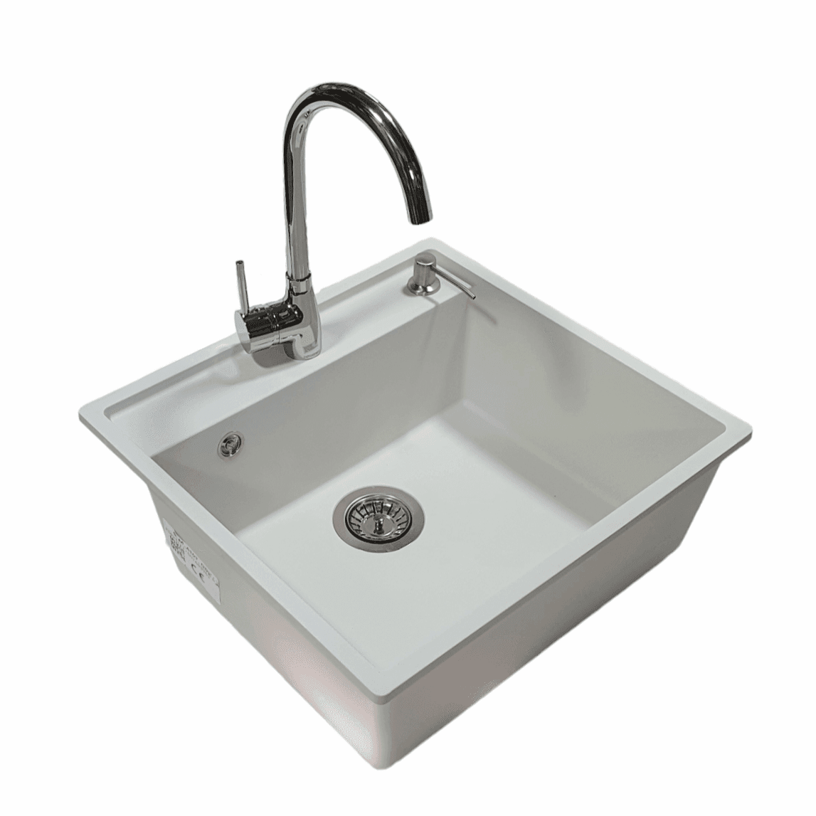 Sudopera sa slavinom Selena, Chrome Swan, Ugradni dozer, Granit, Hrom