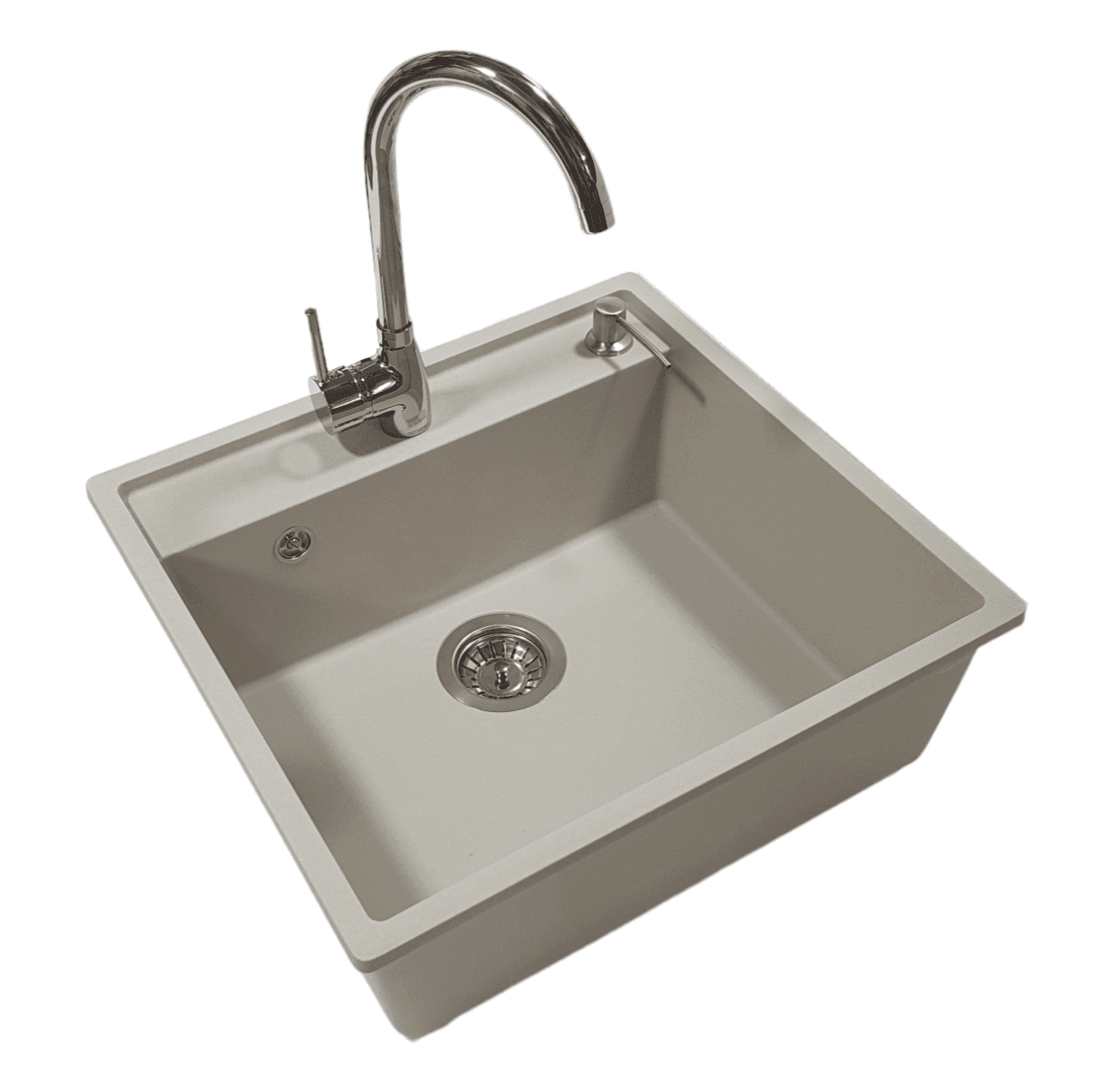 Sudopera sa slavinom Selena, Chrome Swan, Hrom ugradni dozer, Bež