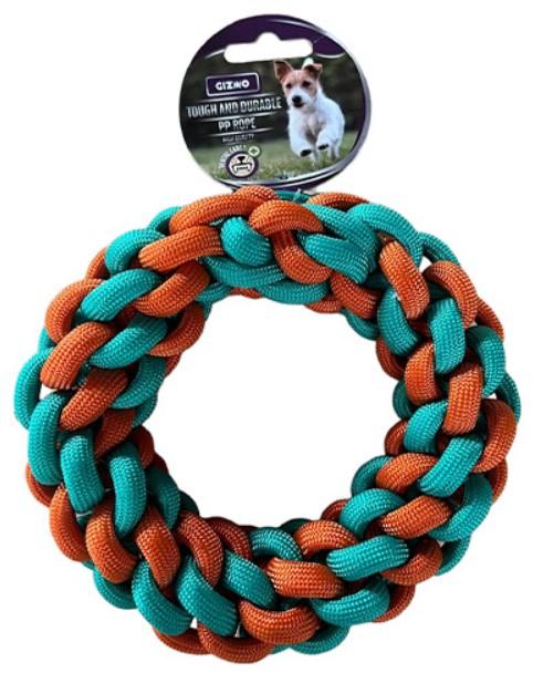 GIZMO Igračka za pse Pleteni prsten, 18cm, Plavo-narandžasti
