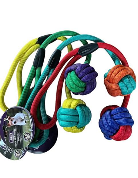 GIZMO Igračka za pse Kanap sa pletenom loptom, 45cm, Plavo-narandžasti