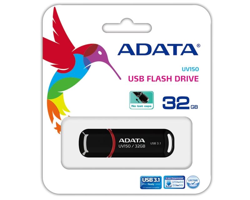 Selected image for A-DATA USB flash 32GB 3.1 AUV150-32G-RBK crni