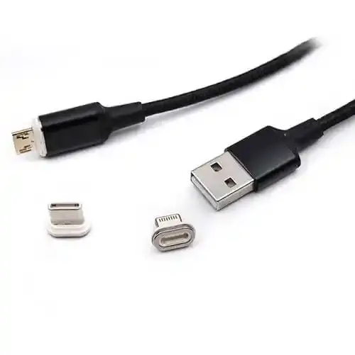 KETTZ USB kabl Tip A - Iphone/Tip C/mikro magnetni 1m M3A-K010 crni