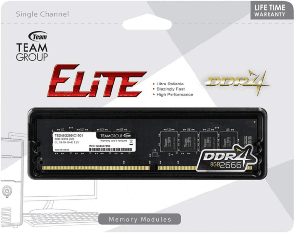 Selected image for TEAM GROUP Ram memorija Team Elite DDR4 UD-D4 16GB 2666MHZ 1.2V 19-19-19-43 TED416G2666C190