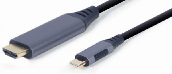 USB Kabl CC-USB3C-HDMI-01-6 Type-C to HDMI display adapter sivi