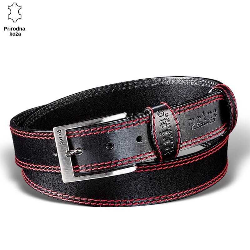 Princ Leather Muški kaiš 201, Kožni, Crni