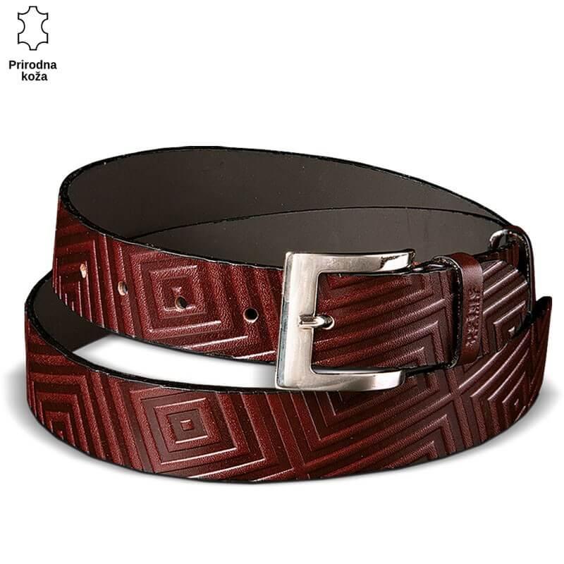 Princ Leather Muški kaiš 203, Kožni, Braon