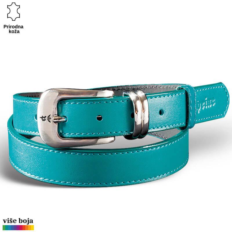 Princ Leather Ženski kaiš, Kožni, Tirkizni