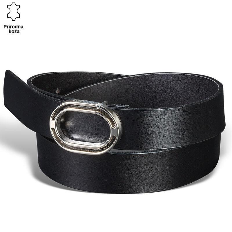 Princ Leather Ženski kaiš 228, Kožni, Crni