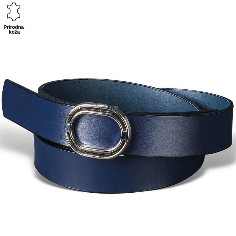 Princ Leather Ženski kaiš 228, Kožni, Teget