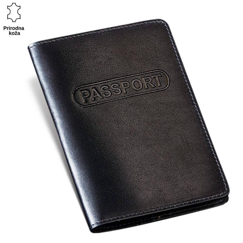 Princ Leather Futrola za pasoš sa pregradom, Crna