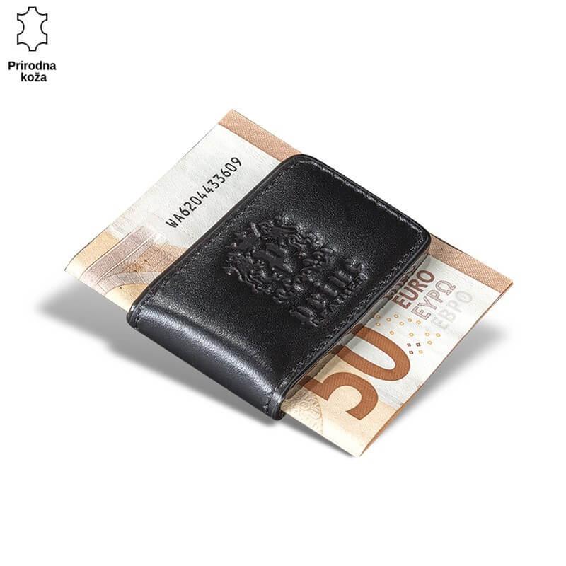 Princ Leather Štipaljka za papirni novac, Crna