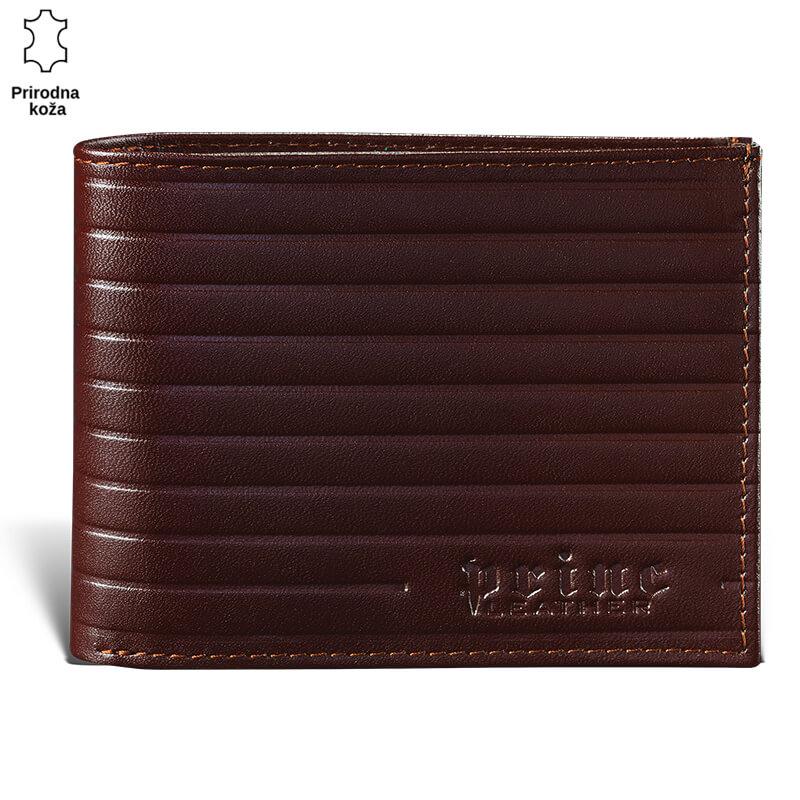 Princ Leather Muški novčanik, Braon