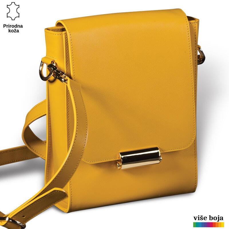 Princ Leather Ženska torba Exit, Kožna, Žuta