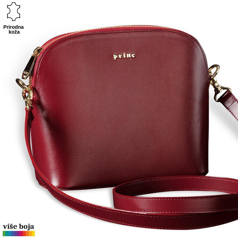 Princ Leather Ženska ovalna kožna torbica, Bordo