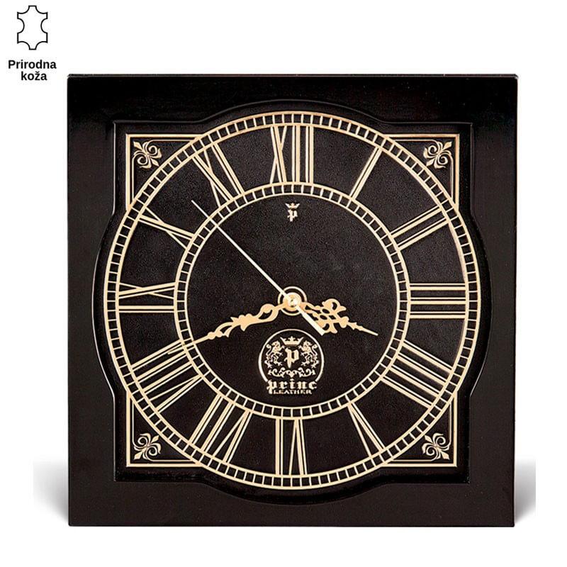 Princ Leather Zidni sat, Kvadratni, 290x290mm, Crni