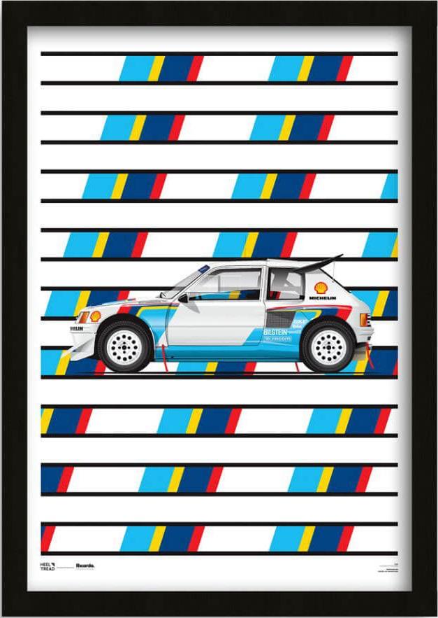 Selected image for HEEL TREAD Poster "Peugeot 205 T16 Rally" 50X70cm