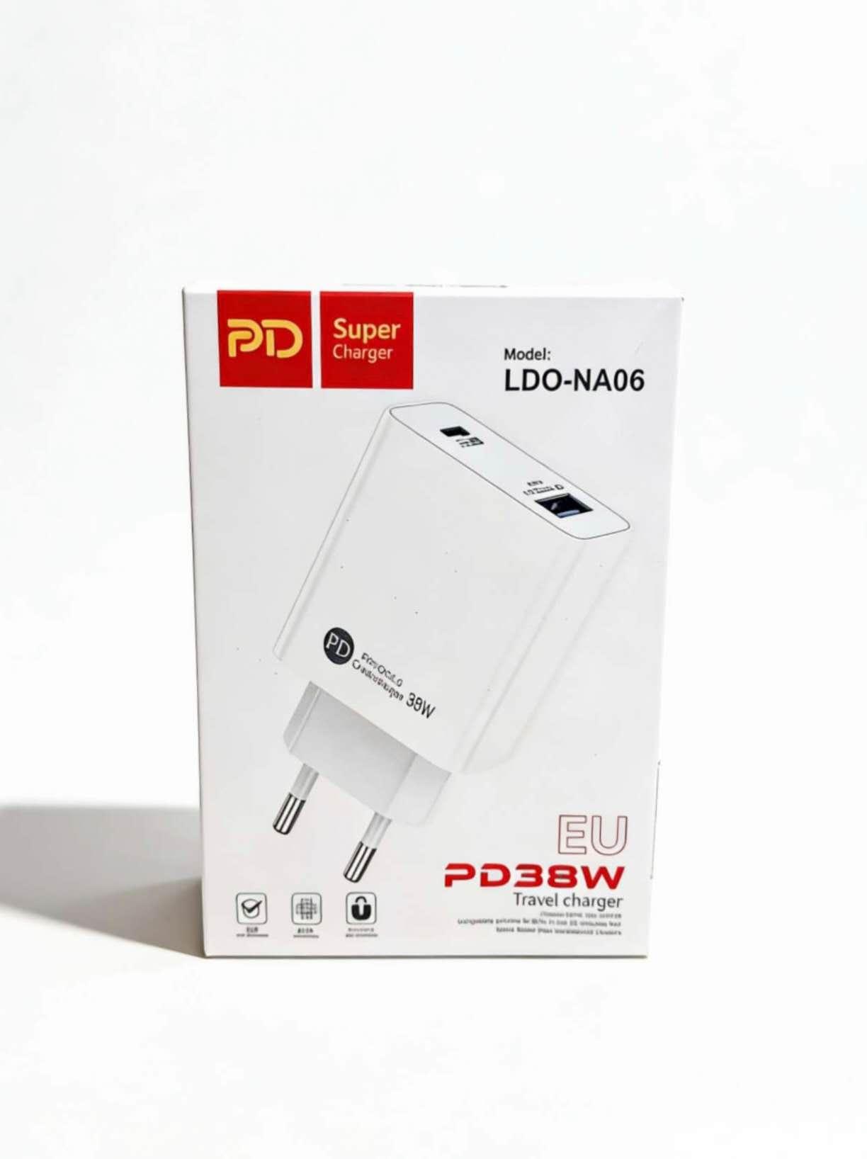 PD USB punjač za telefon, 38 W, Beli