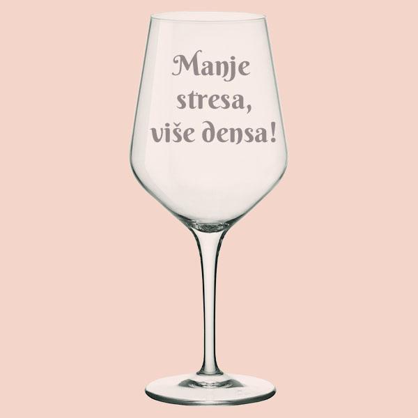 HAPPY PUMPKIN Čaša za vino ''Manje stresa, više densa''