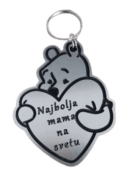 Happy Pumpkin P189 Privezak za ključeve Najbolja mama na svetu, Boja srebra