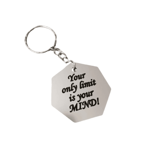 Happy Pumpkin P72 Privezak za ključeve Your only limit is your mind, Boja srebra