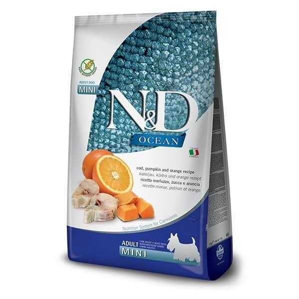 N&D Mini Adult Hrana za pse, Ukus bundeve, ribe i narandže, 800g