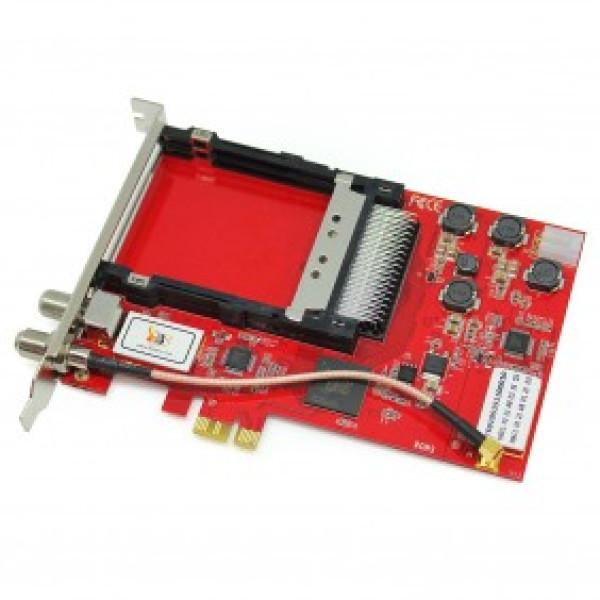 Selected image for TBS PCIe kartica TBS6910SE DVB-S2X Dual Tjuner Dual CI crvena