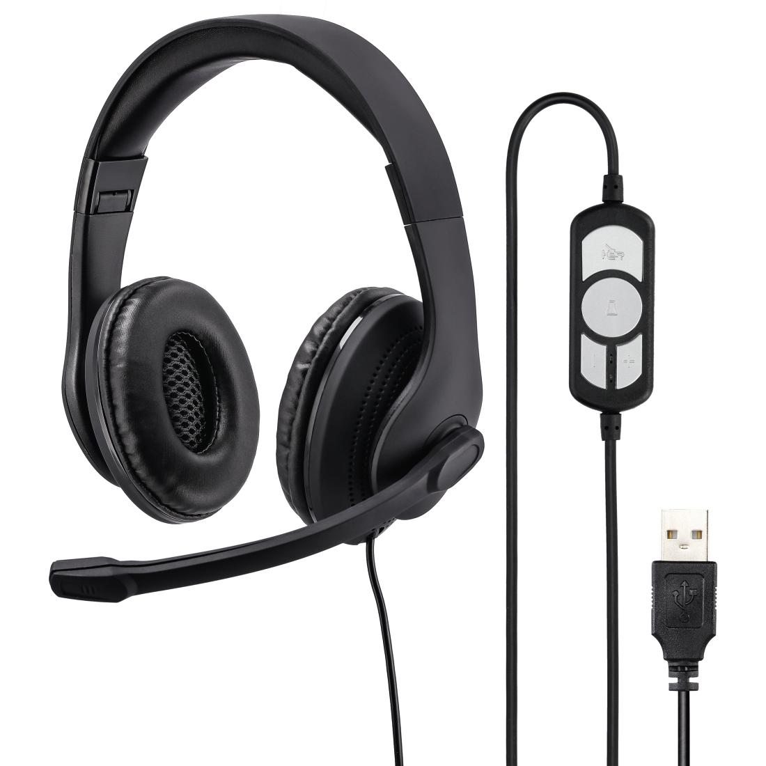 Selected image for Hama HS-USB300 Slušalice sa mikrofonom Pletene kape USB tipa A Crno