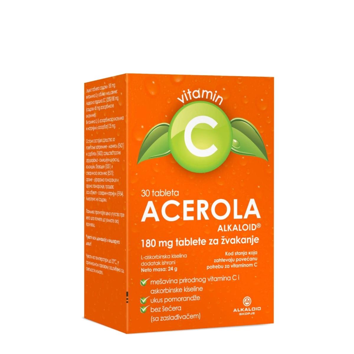 Selected image for Acerola 180mg tablete za žvakanje 30/1