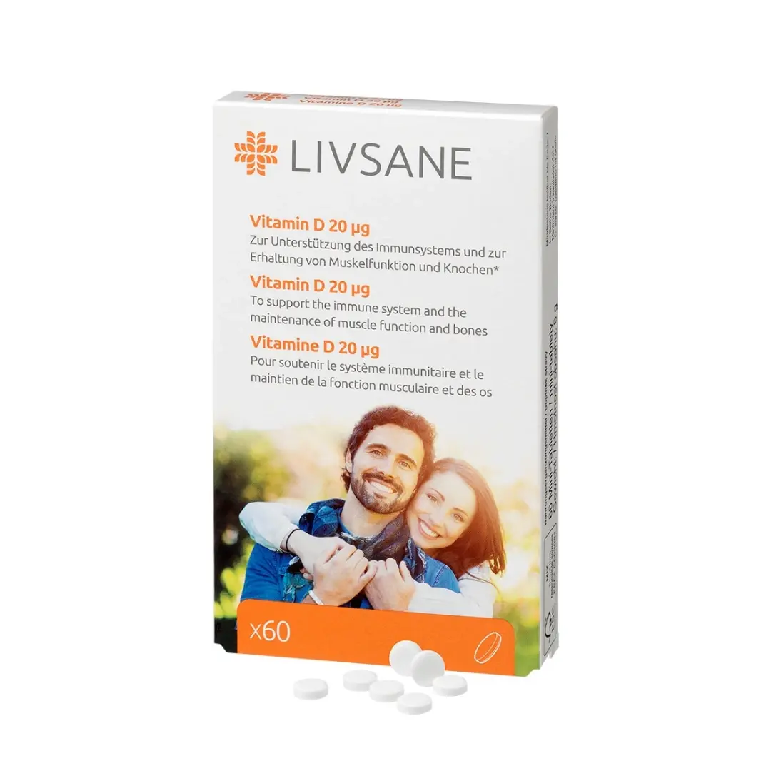 Selected image for LIVSANE Vitamin D 20 mcg A60