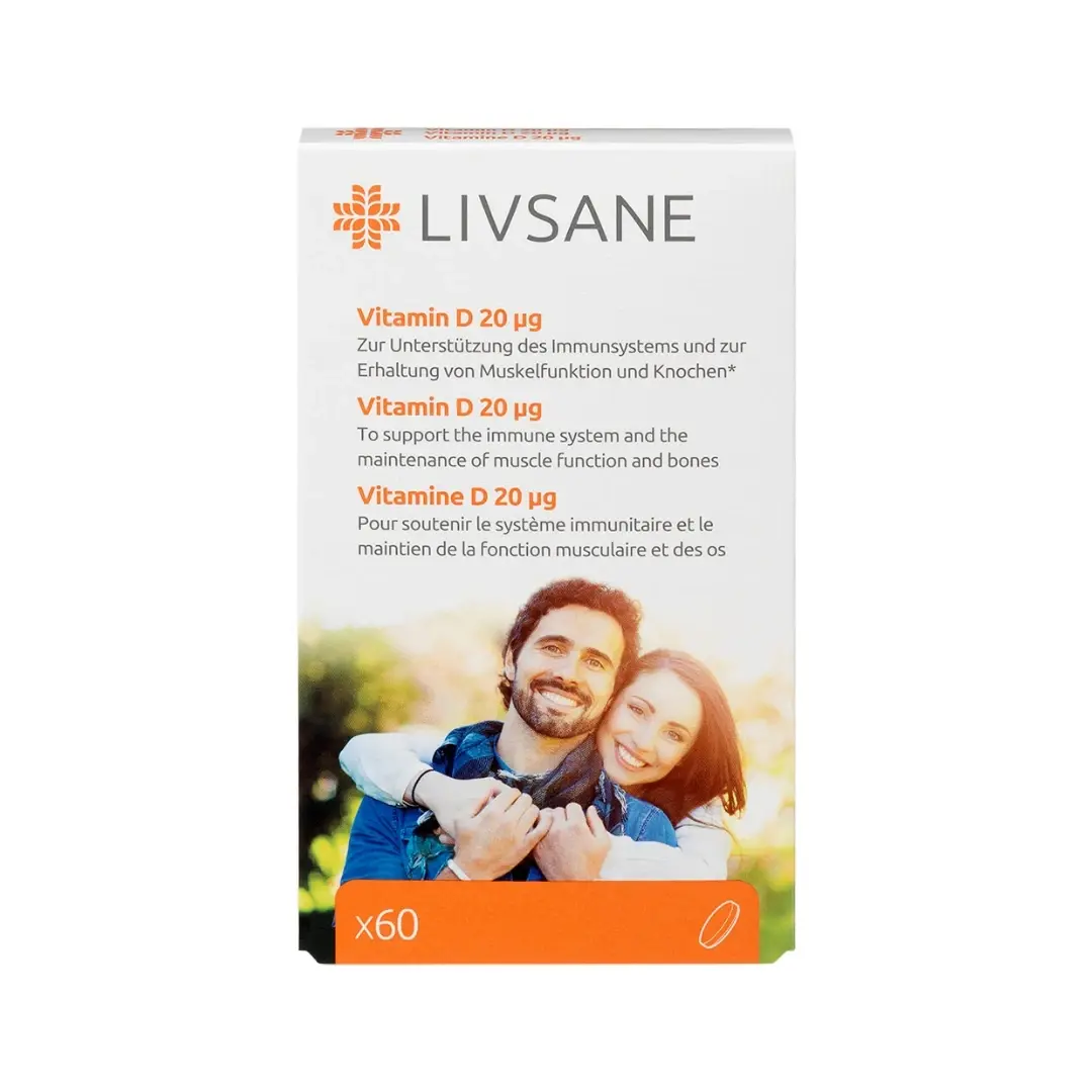 Selected image for LIVSANE Vitamin D 20 mcg A60