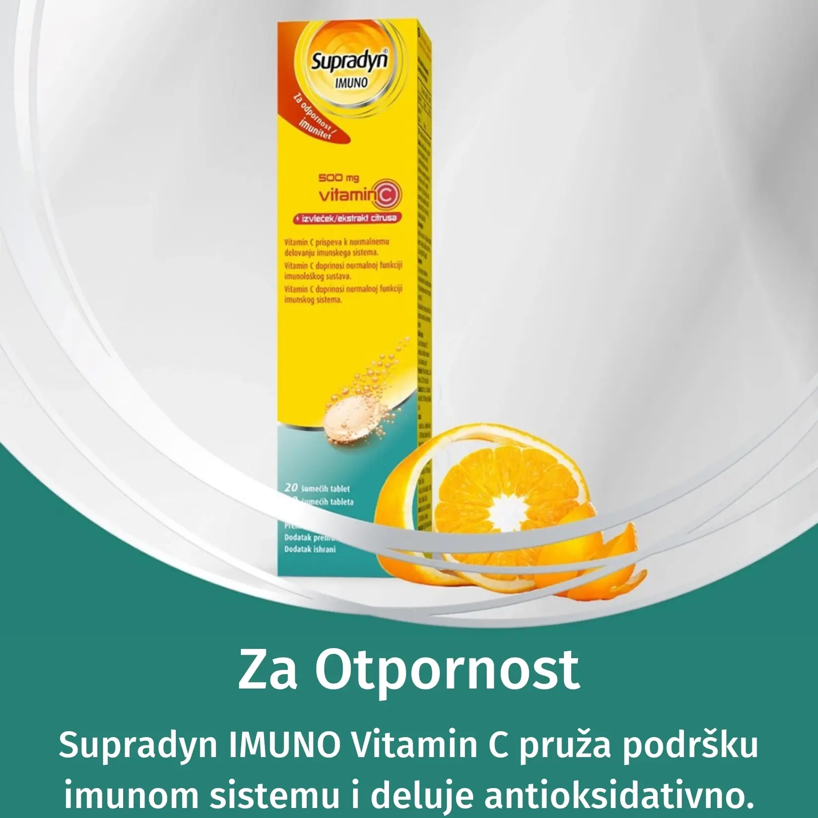 Selected image for SUPRADYN® IMUNO Vitamin C 500 Šumeće Tablete 20
