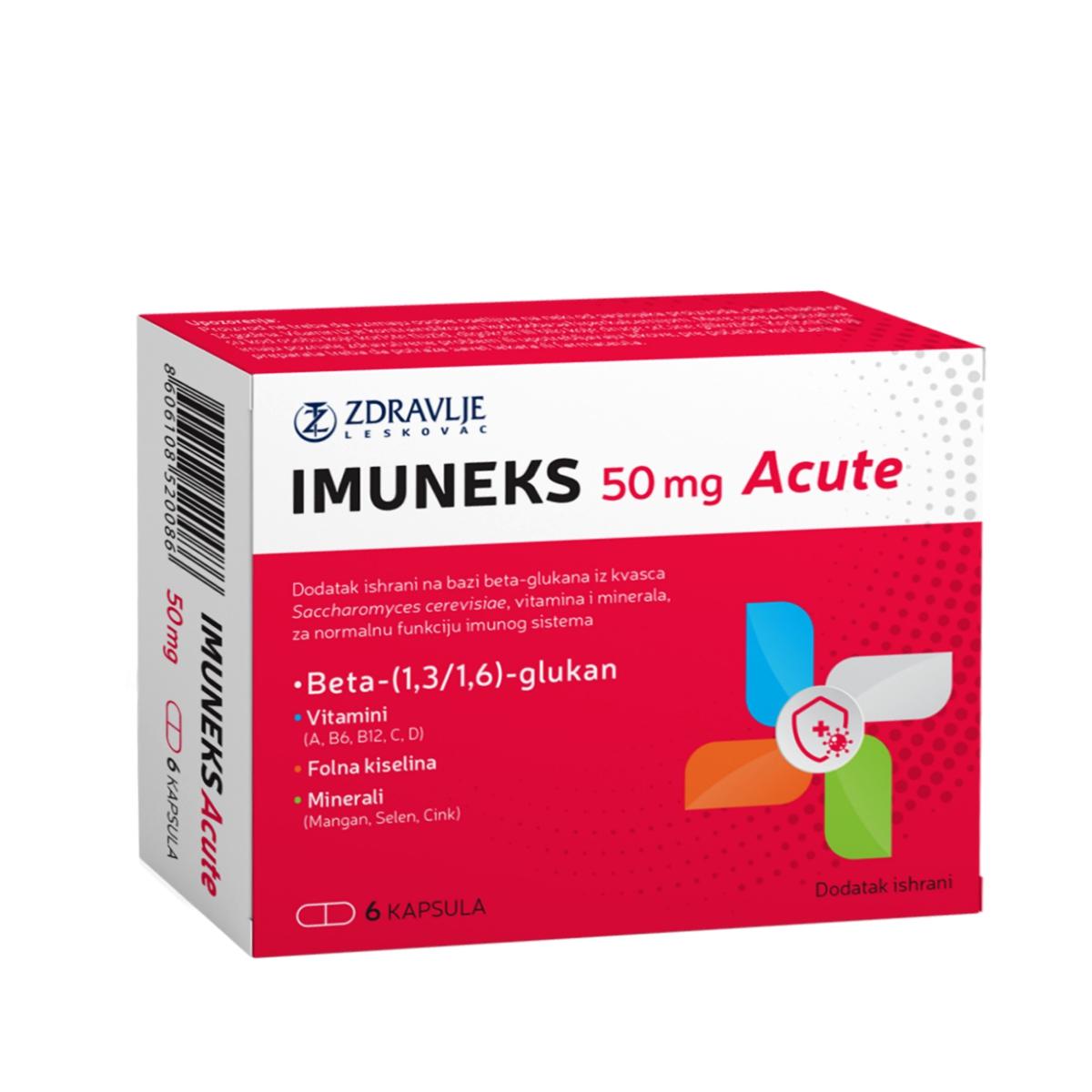 ZDRAVLJE Imuneks Acute 50 mg 6/1